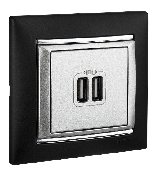 Розетка 2-ая USB | 770270 | Legrand Valena Алюминий