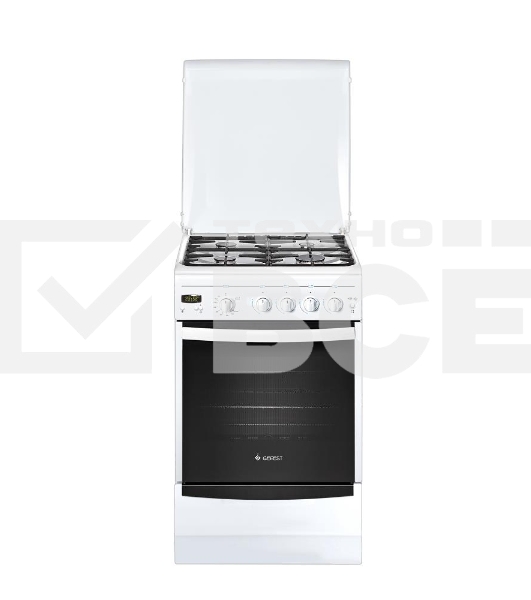 Плита газовая Gefest ПГ 5100-03 белый, конфорок 4 шт, духовка 52 л, 50 см x 85 см x 58.5 см