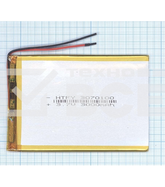 Аккумулятор Li-Pol (батарея) 3*70*100мм 2pin 3.7V/3000mAh