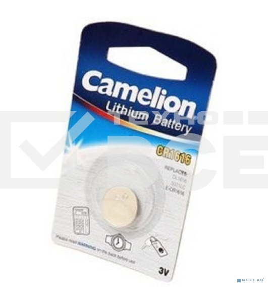 Батарейка литиевая Camelion CR1616 BL-1 (CR1616-BP1, 3V)