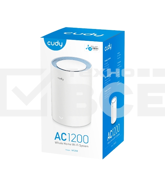 Бесшовный Mesh роутер Cudy M1200(1-Pack) AC1200 10/100BASE-TX белый