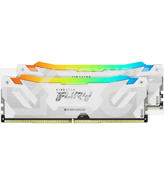 Оперативная память Kingston Fury Renegade, DDR5, 32GB (2x16GB), 6800MHz, CL36, с радиатором, RGB, белый