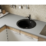 Мойка для кухни BAU Dream Pro D 48, без выпуска, черный камень, фото8