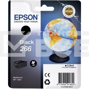 Картридж струйный Epson T266 (C13T26614010) черный (250 стр) для WF-100