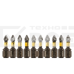 Набор бит торсионных PH1x25 мм, лазерная обработка шлица, сталь S2, 10 шт. Denzel, фото3