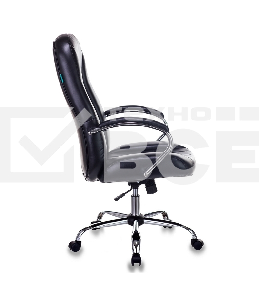 Кресло руководителя Бюрократ T-898SL/BLACK черный, искусственная кожа, крестовина хром