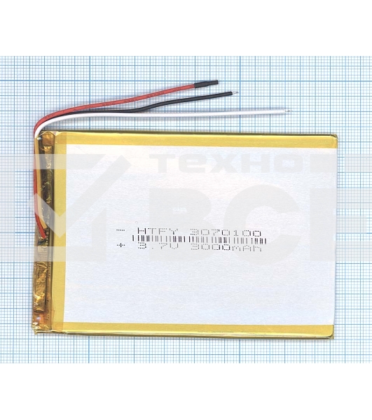 Аккумулятор Li-Pol (батарея) 3*70*100мм 3pin 3.7V/3000mAh