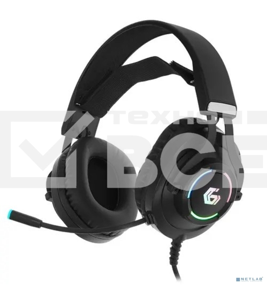 Гарнитура игровая Gembird MHS-GX10, мембр. 50 мм, подсветка, рег. гром., рег.оголовье, каб. 2,1 м