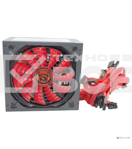 Блок питания Ginzzu PC500 (Red), 500Вт 80 PLUS, 140мм, черный (Red)
