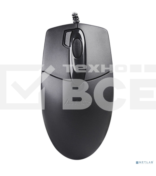 Мышь проводная A4Tech OP-730D черный, 1200 dpi, USB, кнопки - 4