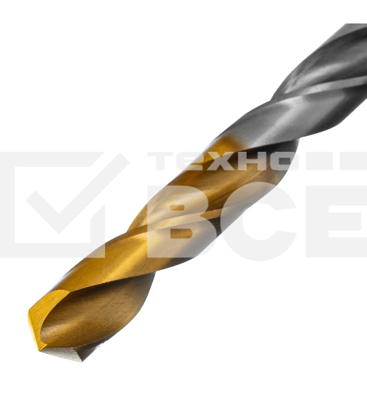 Сверло спиральное по металлу 9 x 125мм, Р6М5, Golden Tip Denzel