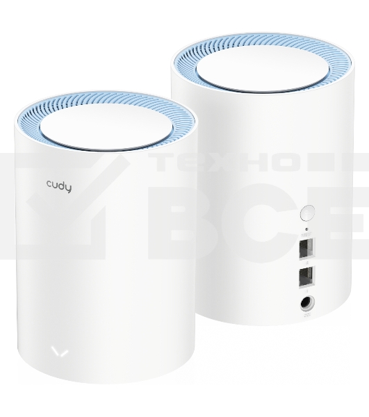 Бесшовный Mesh роутер Cudy M1200 (M1200 2-PACK) AC1200 Wi-Fi белый (упак.:2шт)