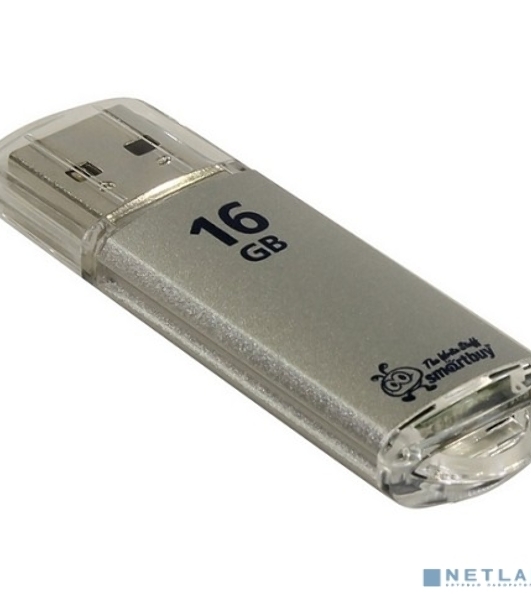 Флешка USB SmartBuy V-Cut Silver (SB16GbVC-S), 16Gb, USB 2.0, R/W 25/15, серебристый