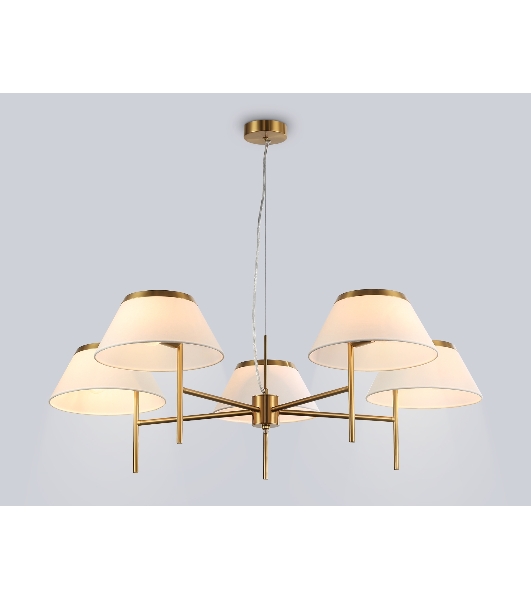Люстра Ambrella light LH72473/5 BS/WH латунь/белый Е14/5 max 40W D1000*290-1080