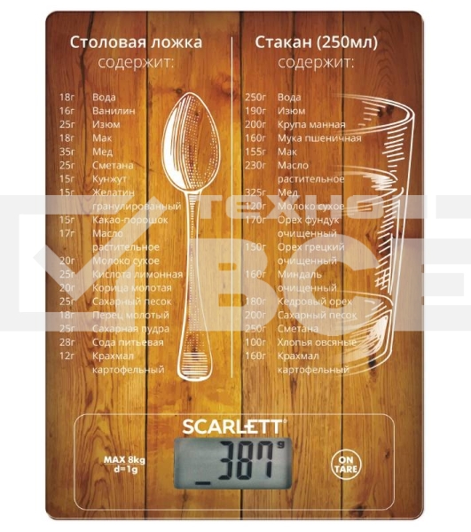 Весы кухонные электронные Scarlett SC-KS57P19 макс.вес:8кг рисунок