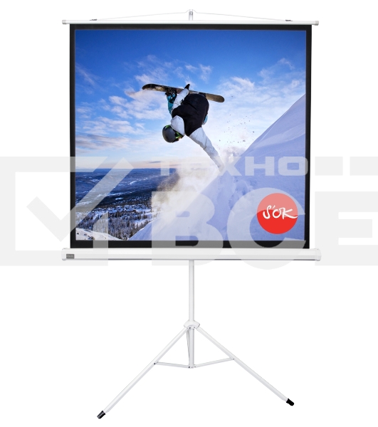 Экран 127x127см TriScreen 1:1 напольный рулонный белый71'
