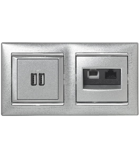 Розетка 2-ая USB | 770270 | Legrand Valena Алюминий
