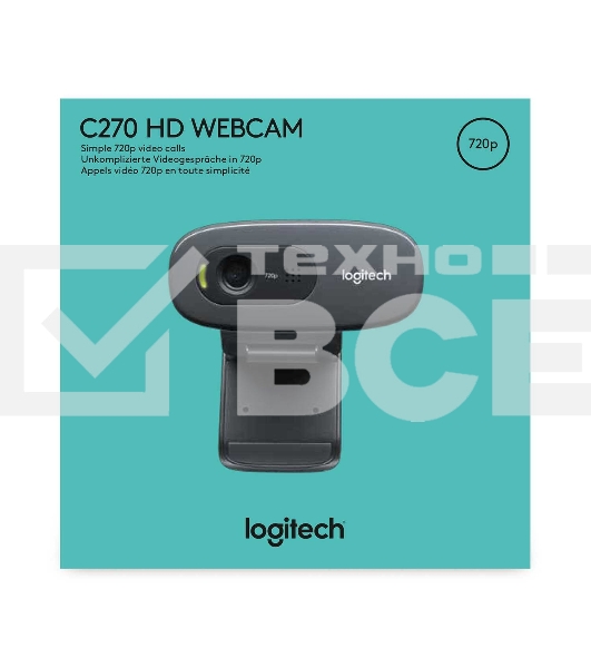 Цифровая камера Logitech Webcam HD Pro C270, 3MP, 1280x720, Rtl