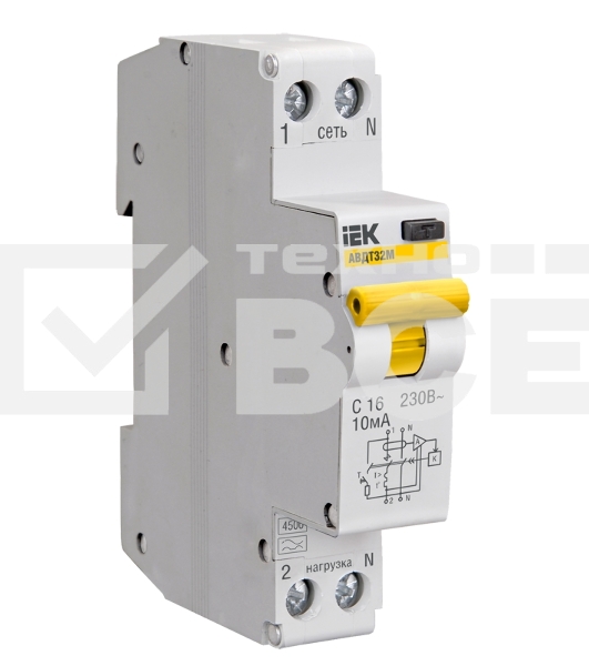 Выключатель автоматический дифференциального тока Iek MAD22-5-032-C-30 АВДТ 32 C32