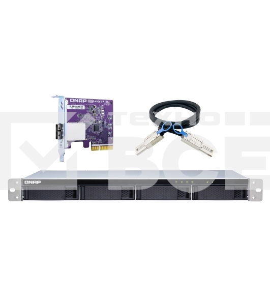 Полка расширения сетевого хранилища без дисков SMB QNAP TL-R400S SATA 6GB/s JBOD storage enclosure, 4-tray 3,5