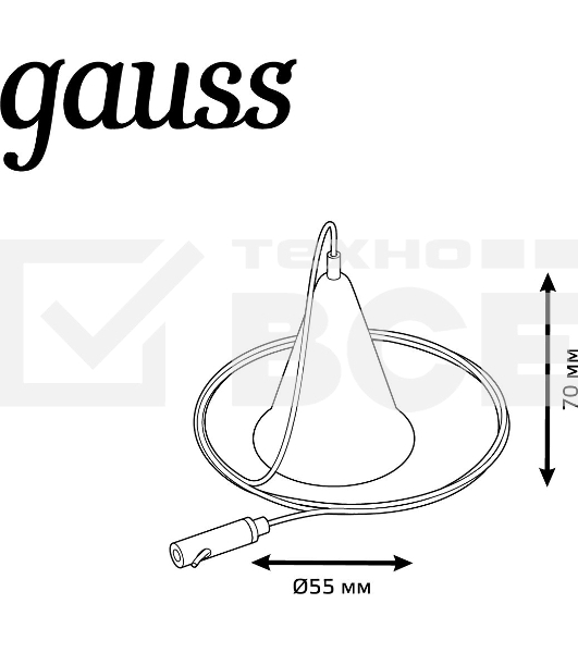 Комплект подвес. Gauss TR120 белый