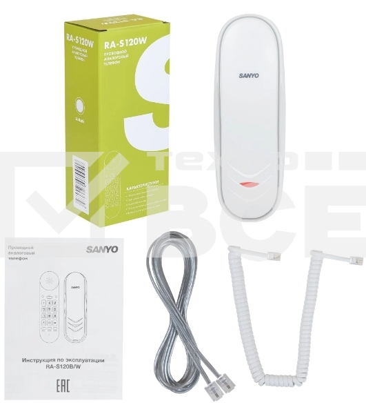 Телефон проводной SANYO RA-S120W белый