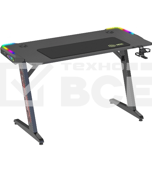 Стол игровой Cactus CS-GTZ-BK-RGB столешница ДСП, черный каркас черный