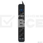 Фильтр SVEN SF-05LU 3.0 м (5 евро розеток,2*USB(2,4А)) черный, цветная коробка Surge protector SVEN SF-05LU 3.0 м (5 евро розеток,2*USB(2,4А)) черный, цветная коробка, фото3