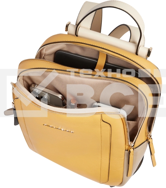 Рюкзак женский Piquadro Circle CA5566W92/GBE шафрановый/бежевый кожа