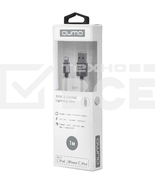 Кабель Cable Qumo MFI опл/мет 1м grey (AP300) (20718)