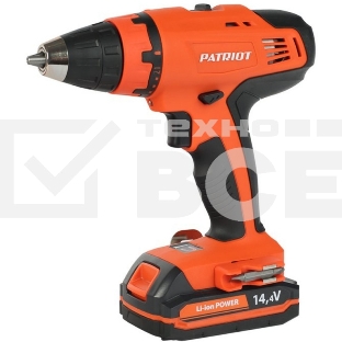 Дрель-шуруповерт аккумуляторная Patriot BR 140Li, Аккумуляторная, 14,4В, 2 АКБ, Кейс