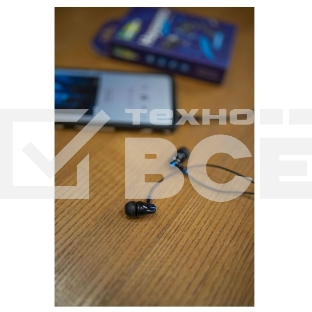 Наушники вакуумные AUX разъем с МК без рег.громкости длина 1.1м More Choice G26 (Blue)