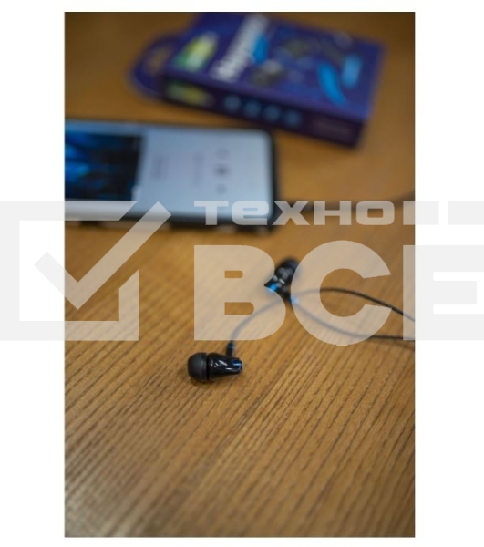 Наушники вакуумные AUX разъем с МК без рег.громкости длина 1.1м More Choice G26 (Blue)