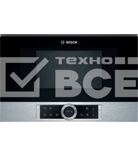 Микроволновая печь встраиваемая Bosch BFR634GS1 нержавеющая сталь, 21 л, 900 Вт, сенсор/поворотный механизм