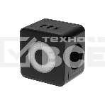 Двойник электрический Куб 16А с заземлением + 2хUSB-A 2,4А + USB Type-C 3А с ночной подсветкой, черный Rexant, фото2