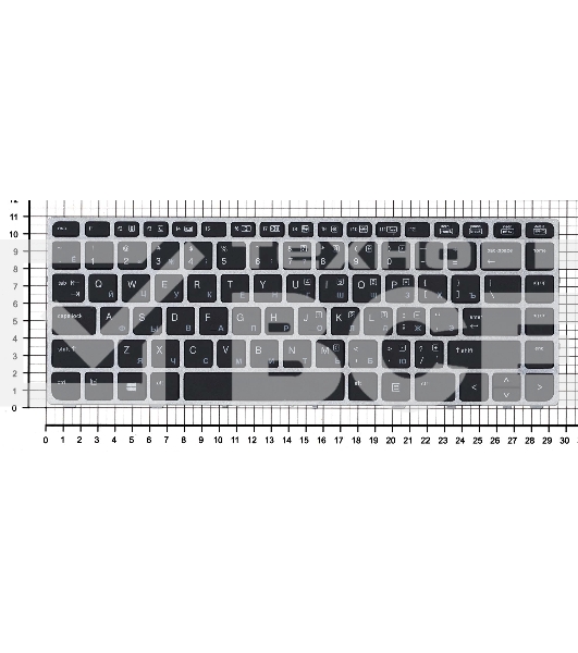 Клавиатура для ноутбука HP EliteBook Folio 9470M черная с серебристой рамкой без указателя