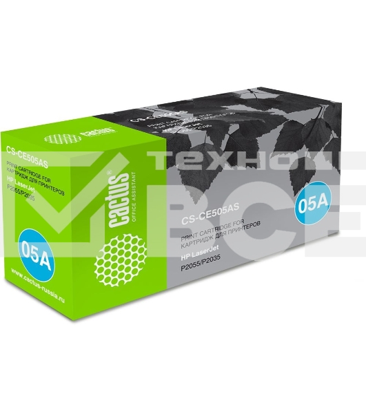 Картридж лазерный Cactus CS-CE505AS черный (2300 стр.) для HP LJ P2055/P2035