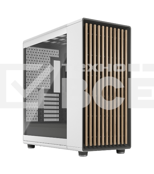 Компьютерный корпус без блока питания Fractal Design North XL TG Dark Tint, Full-Tower, 3x140мм, 2xUSB-A 3.2 + 1xUSB 3.2 Type-C E-ATX, ATX, mATX, mITX Wood panel, Chalk белый