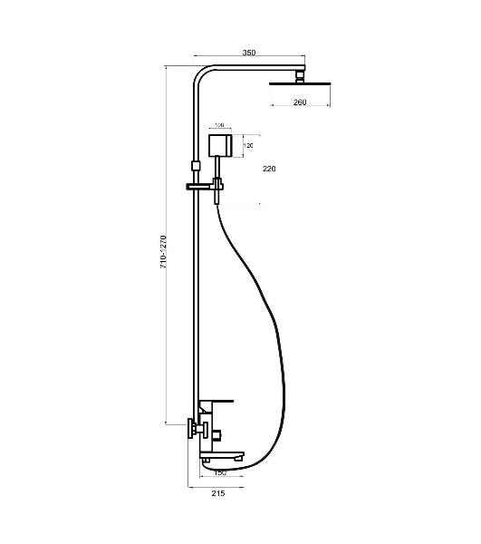 SUS125BL-009DK Душевая система, ø35