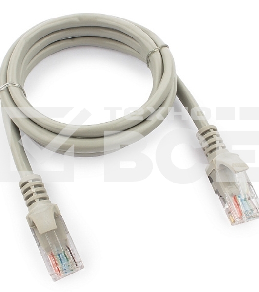 Патч-корд UTP Cablexpert кат.5e, 1м, литой, многожильный (серый)