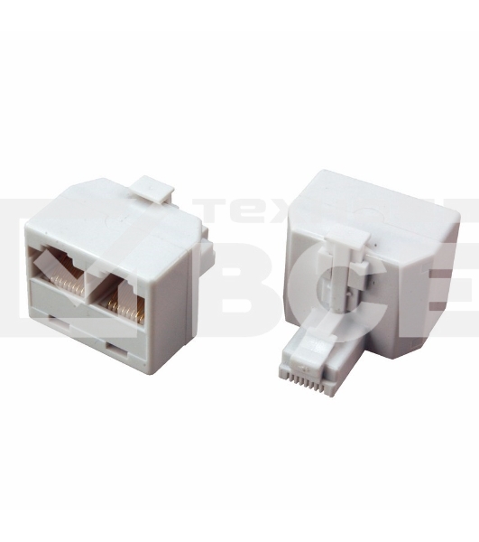 Переходник Rexant сетевой LAN, (штекер 8Р8С (Rj-45) -2 гнезда 8Р8С (Rj-45))