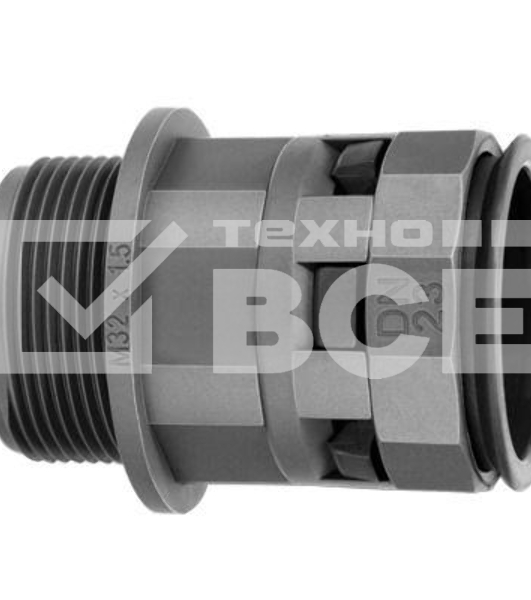Переходник труба-коробка DN 23мм М25х1.5 полиамид черн. IP66 ДКС PAM23M25N