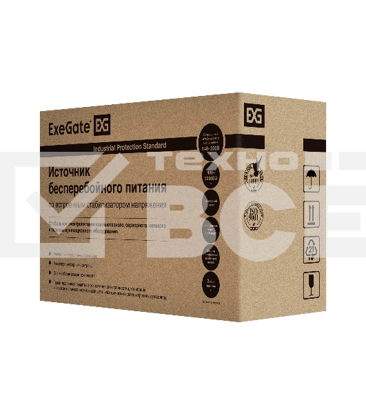 Источник бесперебойного питания ExeGate SpecialPro UNB-1200.LED.AVR.C13.RJ <1200VA/750W, LED, AVR, 6*IEC-C13, RJ45/11, Black>