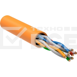 Кабель связи витая пара ITK U/UTP, кат.5E 4x2х24AWG solid, LSZH, 305м, оранжевый ITK Кабель связи витая пара U/UTP, кат.5E 4x2х24AWG solid, LSZH, 305м, оранжевый
