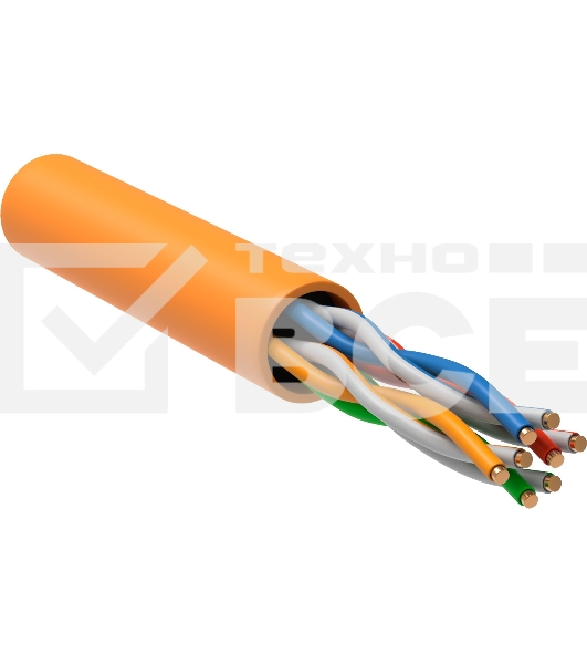 Кабель связи витая пара ITK U/UTP, кат.5E 4x2х24AWG solid, LSZH, 305м, оранжевый ITK Кабель связи витая пара U/UTP, кат.5E 4x2х24AWG solid, LSZH, 305м, оранжевый