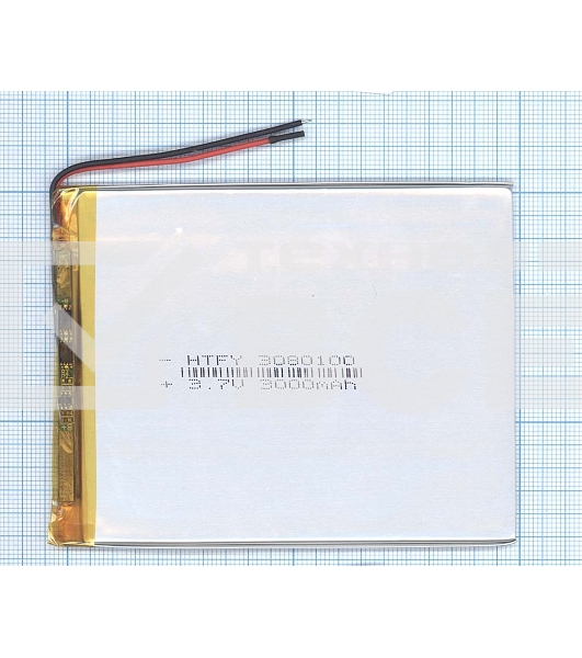 Аккумулятор Li-Pol (батарея) 3*80*100мм 2pin 3.7V/3000mAh