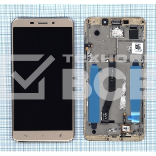 Дисплей для Asus ZenFone 3 Laser ZC551KL золотистый с рамкой