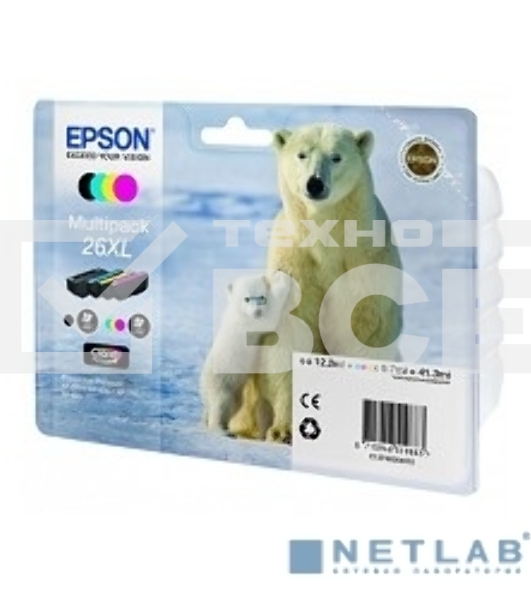 Картридж струйный Epson C13T26364010 черный/голубой/желтый/пурпурный набор карт. для Epson XP-600/605/700/710/800