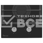 Газовая варочная панель EVELUX HEG 360 BG, Hi-Tech, 30 см, 2 конфорки, газ-контроль, электроподжиг, цвет черный, фото3