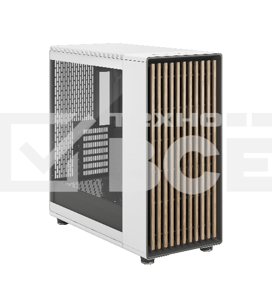 Компьютерный корпус без блока питания Fractal Design North XL TG Dark Tint, Full-Tower, 3x140мм, 2xUSB-A 3.2 + 1xUSB 3.2 Type-C E-ATX, ATX, mATX, mITX Wood panel, Chalk белый
